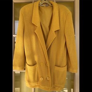 Mondi Vintage Knitted Cotton Yellow Jacket